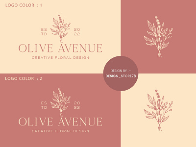 Botanical Floral element Hand Drawn Logo Design template