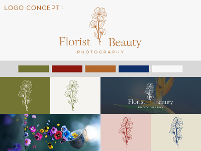 Botanical Floral element Hand Drawn Logo Design