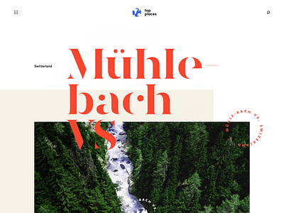 Top Places: Mühlebach VS branding clean design modern typo typography ui ux