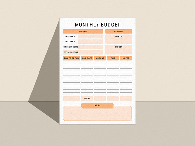 Monthly Budget