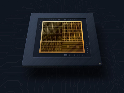 Crypto CPU 3d central processor unit circuit cpu crypto dark gold gpu memory npu pcb photoshop processor substrate