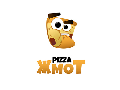 Pizza Жмот eating food logo logotype pizza жмот логотип