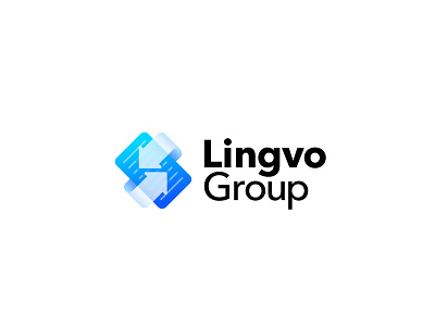 Lingvo Group logo arrows blue list logo logotype translate логотип