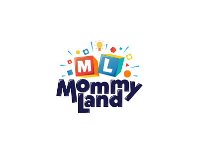 Mommy Land Logo child cube illustration kids logo logotype mommyland multicolor toys логотип