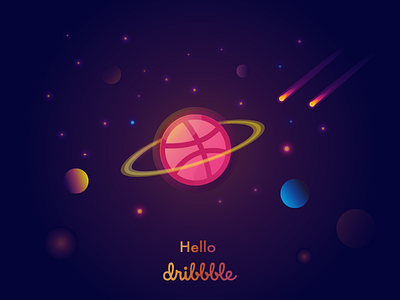 Dribbble Planet debut first shot hello dribbble planet universe