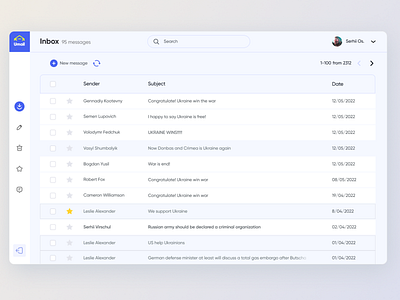 Mail app applicatoin interface letters list mail ui ux