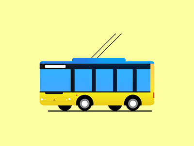 Ukrainian Trolleybus blueyellow car illustration transportation trolleybus ukraine ukrainian