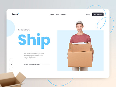 Packit - Shipment and logistics web page📦 clean delivery delivery service design landing page logistics modern parcel shipment ui web website