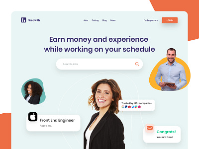 Hiredwith - Flexible job portal Web Design