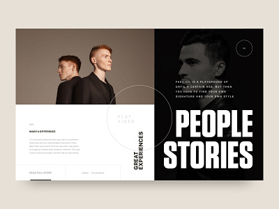 People Stories animation clean design ecommerce fashion design landing page minimal modern simple stories typography ui ux web webdesign website