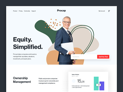 Procap - Landing Page analysis buisness design economy equity finance homepage income investing investment landing page monetization money profit statistics stock trade trading web design website