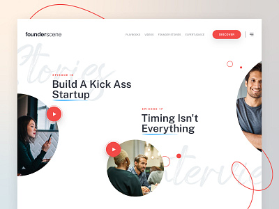 Founder Scene Homepage Design agency app business consulting design founder header homepage inspiration interface interviews landing landing page product design saas startup stories ui web website