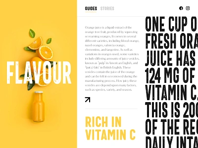 Orange Juice landing page concept concept fresh fruit guide homepage illustraion juice landing page logo orange oranges organic pulp stories tree typogaphy vitamins web web design website