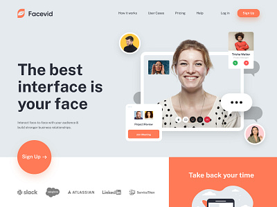 Facevid Landing Page Design