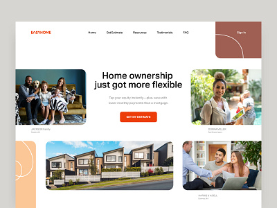 Easyhome homepage design concept clean design fintech home homepage illustration landing page logo minimal saas ui ux web web design website