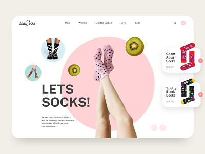 Hello Socks Website Homepage Design