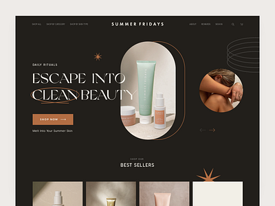Summer Fridays - Skin Care Website Design Layout agency beauty clean cosmetics ecommerce fashion freelance homepage landing page natural organic product shop skin skincare ui web website wellness women