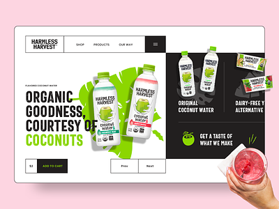 HARMLESS HARVEST - Coconut Landing Page Design