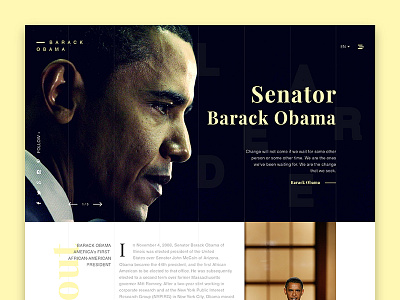 Barack Obama Personal Website clean design landing minimal modern obama page personal typography ui web website