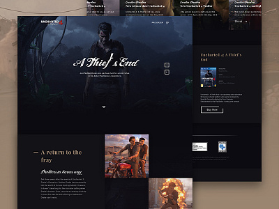 Uncharted 4 - A Thief's End 4 design game landing modern page ui uncharted web website