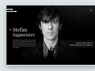 Stefan Sagmeister clean design designer page sagmeister stefan ui ux walsh web website