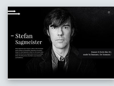 Stefan Sagmeister clean design designer page sagmeister stefan ui ux walsh web website