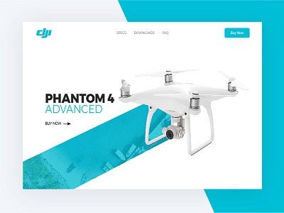 DJI Product Page Concept clean design drone landing minimal product shop store ui web