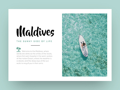 The Sunny Side Of Life - MALDIVES clean digital flat icon icons inspiration minimal travel ui ux web