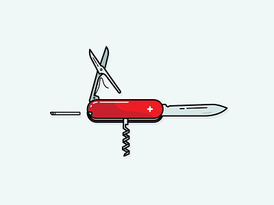 Swiss Army Knife army bottle knife opener scissor swiss switzerland tweezers vector