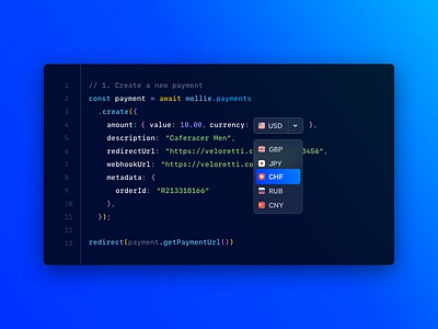NodeJS - API v2 code editor mollie multicurrency nodejs payment ui