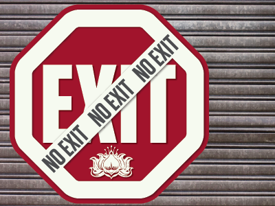 NO EXIT decal exit no exit sign stop sign