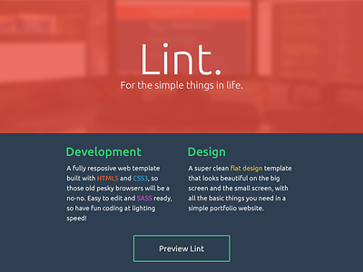 Lint Landing Page (WIP) design flat flat design landing page lint responsive web web design website wip