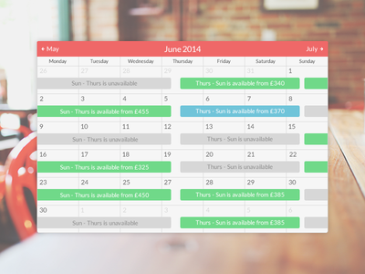 Ottostugan Booking Calendar