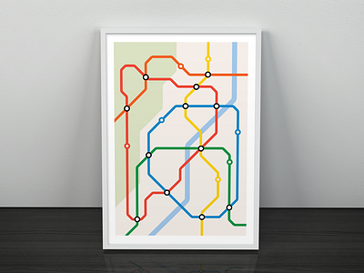 Metro Map clean concept design flat illustration illustrator map metro mockup poster print vector