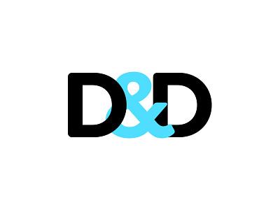 D&D Logo blue branding clean flat logo simple type typography vector