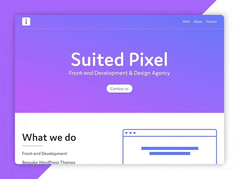 Suited Pixel agency gradient logo suitedpixel type typography website