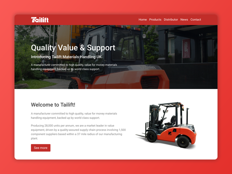 Tailift Website simple responsive web design website