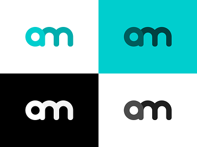 AM Logo brand branding design logo minimal simple teal type