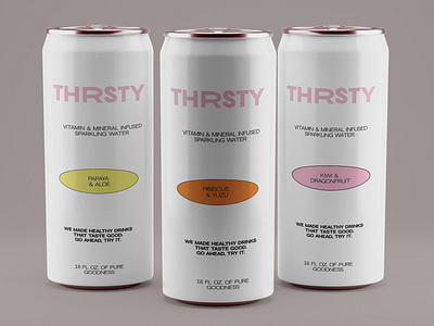 THRSTY/ DESIGN CHALLENGE brand branding can challenge concept design graphic design logo product sparkling water water