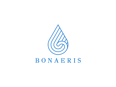 Bonaeris blue brand branding drop fresh logo ocean water