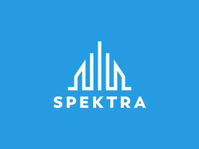 Spektra architect brand branding building construction lines logo mono line