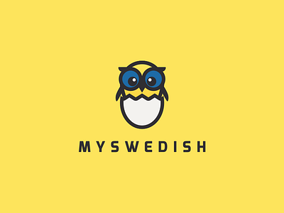 Myswedish animal brand branding languages learning logo owl study