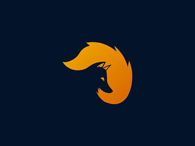 Night Fox brand branding fox logo negative space night orange
