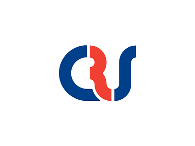 Crs blue brand branding circle logo logotype monoline red rounded