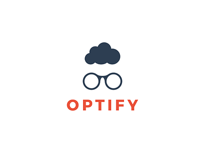 Optify banding blue brand cloud goggles icon logo logo design logotype red