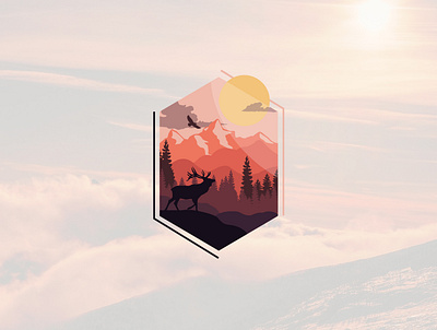 Evening Mountains 2d art concept design evening flat iconic illustration minimalist mountains vector