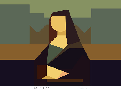 M O N A L I S A - Minimalist Style art concept design flat illustration leanardo da vinci minimalist mona lisa monalisa vector world famous art