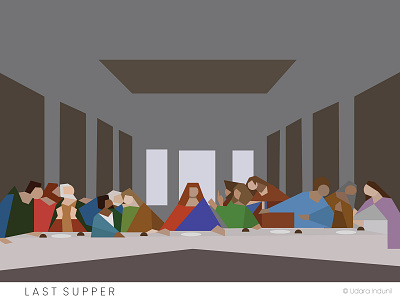 Last Supper - Minimalist Artwork 2d art christianity concept design flat iconic illustration jesus christ last supper leonardo da vinci minimalist vector