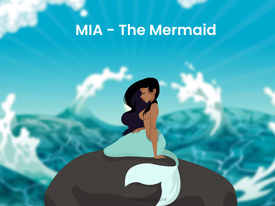 MIA - The Mermaid 2d art cartoon concept design flat illustration little mermaid mermaid mia minimalist sea udara indunil vector