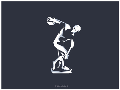 Myron s discus thrower - Minimalist 2d art concept design flat greek gods iconic illustration minimalist statue vector